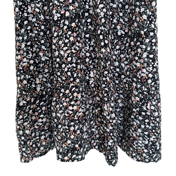 Rails Ashlyn Smocked Waist Ditsy Floral Midi Dress M Ivy Black/White Floral NEW - Picture 9 of 11